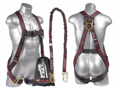 Fall Protection - Harnesses - 5-Point FBH with Shock Absorbing Lanyard with Snap Hooks - UFK20010