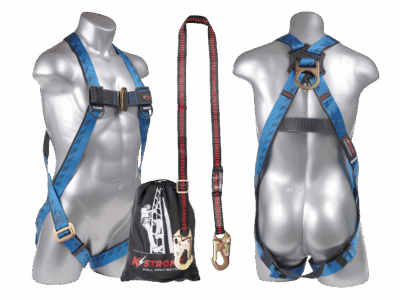 Fall Protection - Harnesses - 3-Point FBH with 6' Lanyard with Snap Hooks - UFK20410