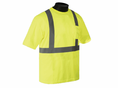 PPE - Class 2 Short Sleeve Hi-Vis Shirt - Lime Green - C16620G