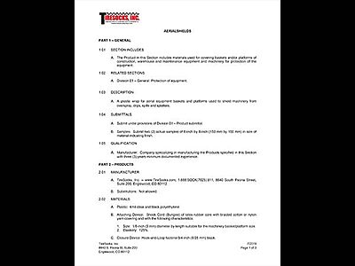 AerialShields Spec Sheet